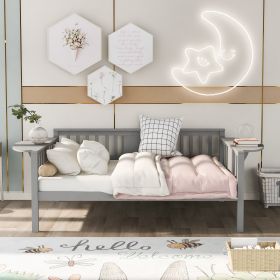 Full size Daybed; Wood Slat Support; Gray