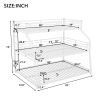 Twin XL/Full XL/Queen Triple Bunk Bed with Long and Short Ladder and Full-Length Guardrails,White