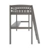 Everest Grey High Loft Bed with Desk and Storage, Heavy Duty Solid Wood Twin Size Loft Bed Frame with Stairs for Kids and Toddlers, No Box Spring Need