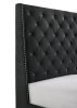 Chantilly - King Headboard - Black Velvet - Black