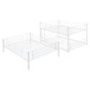 Full-Full-Full Metal Triple Bed with Built-in Ladder, Divided into Three Separate Beds,White(OLD SKU:LP000297AAK)