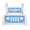 Twin Size Classic Car-Shaped Platform Bed with Wheels,Blue