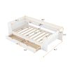 Twin Size Daybed with Shelves, Drawers and Built-In Charging Station, White