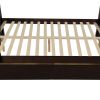 TOPMAX Solid Wood Twin Over Full Bunk Bed with Two Storage Drawers, Espresso