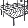 Full over Twin&Twin Size Bunk Bed with Built-in Shelf, Black