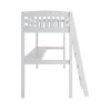 Everest White High Loft Bed with Desk and Storage, Heavy Duty Solid Wood Twin Size Loft Bed Frame with Stairs for Kids and Toddlers, No Box Spring Nee