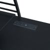 Full Size Loft Bed with 4 Layers of Shelves and L-shaped Desk, Stylish Metal Frame Bed with a set of Sockets, USB Ports and Wireless Charging, Black