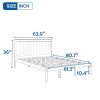 Platform Bed Frame with Headboard, Wood Slat Support, No Box Spring Needed, Queen, White(OLD SKU:WF191420AAK)