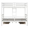 Functional Loft Bed(turn into upper bed and down desk,cushion sets are free),Twin Size,White