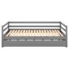Twin or Double Twin Daybed with Trundle,Gray
