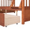 Twin-Over-Full Bunk Bed with Ladders and Two Storage Drawers (Walnut) { old sku:LT000165AAD}