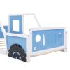 Twin Size Classic Car-Shaped Platform Bed with Wheels,Blue