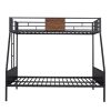 Twin-over-full bunk bed modern style steel frame bunk bed with safety rail, built-in ladder for bedroom, dorm, boys, girls, adults (OLD SKU:LP000090AA