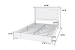 Contemporary Grey Finish Unique Queen Size Bed 1pc Bedroom Furniture Unique Lines Headboard Wooden