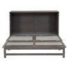Queen Size Murphy Bed with Built-In Charging Station, Antique Grey