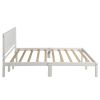 Platform Bed Frame with Headboard, Wood Slat Support, No Box Spring Needed, Queen, White(OLD SKU:WF191420AAK)