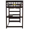 Twin Size Loft Bed with Storage Shelves and Under-bed Desk, Espresso(OLD SKU:SM000245AAP-1)