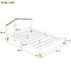 Full Size Wood Platform Bed with House-shaped Headboard (White+Pink)