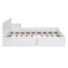 Full Size Wood Storage Hydraulic Platform Bed with Twin Size Trundle, Side Table and Lounge, White