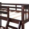 Twin-Over-Full Bunk Bed with Ladders and Two Storage Drawers(Espresso)( old sku:LT000165AAP)