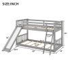 Convertible Twin-Over-Twin Bunk Bed, Includes Fun Slide and Ladder, Chic Gray