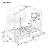 Twin over Twin Bunk Bed with 2 Drawers, 1 Storage Box, 1 Shelf, Window and Roof-White(OLD SKU:LT000608AAK)