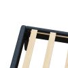 Queen Size Bedframe with LED Bedside Induction Light, Wrapped in Linen, Bedside Atmosphere Light, Anti Slip and Noise Free, Easy to Assemble, Dark Blu