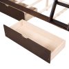 Twin-Over-Full Bunk Bed with Ladders and Two Storage Drawers(Espresso)( old sku:LT000165AAP)