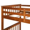 Twin-Over-Twin Bunk Bed with Ladders and Two Storage Drawers (Walnut)(OLD SKU:LT000265AAD)