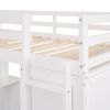 Twin size Loft Bed with Drawers,Desk,and Wardrobe-White