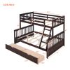 Twin-Over-Full Bunk Bed with Ladders and Two Storage Drawers(Espresso)( old sku:LT000165AAP)