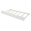 Full Size House Bed Wood Bed with Twin Size Trundle ( White )