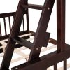 Twin-Over-Full Bunk Bed with Ladders and Two Storage Drawers(Espresso)( old sku:LT000165AAP)