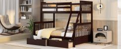 Twin-Over-Full Bunk Bed with Ladders and Two Storage Drawers(Espresso)( old sku:LT000165AAP)