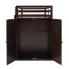 Twin size Loft Bed with Drawers,Desk,and Wardrobe-Espresso