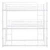 Full-Full-Full Metal Triple Bed with Built-in Ladder, Divided into Three Separate Beds,White(OLD SKU:LP000297AAK)