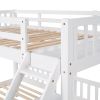 Full Over Twin & Twin Bunk Bed, Wood Triple Bunk Bed with Drawers and Guardrails, White (OLD SKU: LP000143AAK)