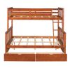 Twin-Over-Full Bunk Bed with Ladders and Two Storage Drawers (Walnut) { old sku:LT000165AAD}