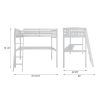 Everest White High Loft Bed with Desk and Storage, Heavy Duty Solid Wood Twin Size Loft Bed Frame with Stairs for Kids and Toddlers, No Box Spring Nee