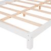 Full Size Wood Platform Bed with House-shaped Headboard (White)