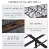 King Bed Frame with Storage Headboard, Charging Station and LED Lights, Upholstered Platform Bed with Heavy Metal Slats, No Box Spring Needed, Noise F