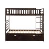 Orisfur. Twin Bunk Beds for Kids with Safety Rail and Movable Trundle bed