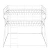 Full XL over Twin XL over Queen Size Triple Bunk Bed with Long and Short Ladder,White