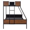 Twin-over-full bunk bed modern style steel frame bunk bed with safety rail, built-in ladder for bedroom, dorm, boys, girls, adults (OLD SKU:LP000090AA