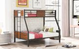 Twin-over-full bunk bed modern style steel frame bunk bed with safety rail, built-in ladder for bedroom, dorm, boys, girls, adults (OLD SKU:LP000090AA