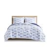 Cotton Cabana Stripe Reversible Quilt Set with Shark Reverse