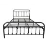 Metal Bed Frame Queen Size Platform No Box Spring Needed with Vintage Headboard and Footboard Premium Steel Slat Support/Black
