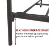 Metal Bed Frame Queen Size Platform No Box Spring Needed with Vintage Headboard and Footboard Premium Steel Slat Support/Black