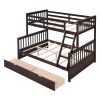 Twin-Over-Full Bunk Bed with Ladders and Two Storage Drawers(Espresso)( old sku:LT000165AAP)