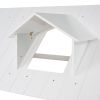 Full Size House Bed Wood Bed with Twin Size Trundle ( White )